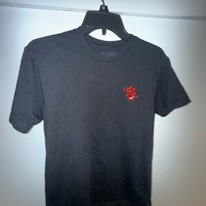 All Black Short Sleeve T-Shirt Devil Embroidered Logo